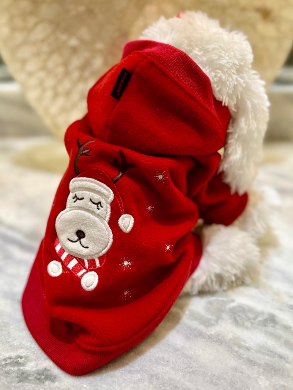 Red Puppia Blitzen Pet Hoodie - Size Large